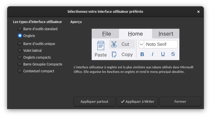 interface utilisateur